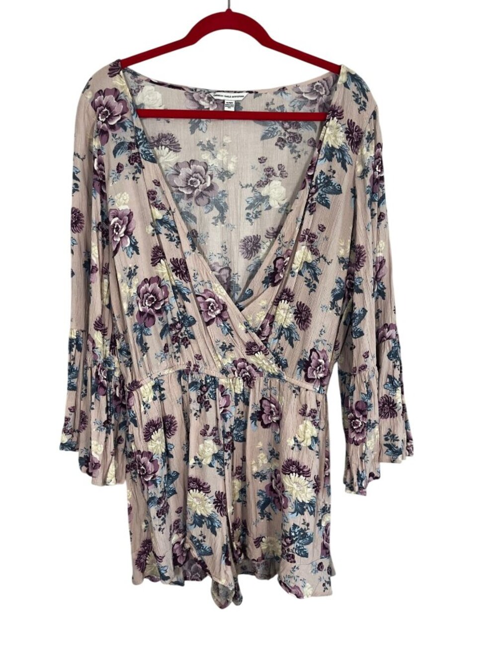 Colorful Floral Romper Pink M Boho Indie Festival Summer Cottage Feminine 90s